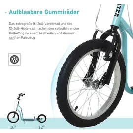 Homcom Kinderroller mit Handbremse blau