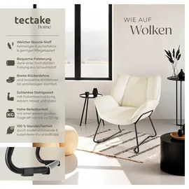 Tectake Sessel, gepolstert, mit Bouclé-Bezug, schlankes Stahlgestell mit Pulverbeschichtung, 73 x 72 x 81 cm,