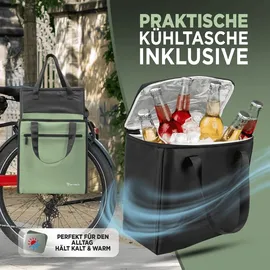 MIVELO Fahrradtasche Einkaufstasche schwarz