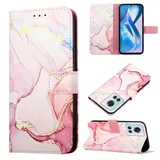 nancencen für OnePlus ACE 5G Hülle, PU Leder Handyhülle Kapphülle mit Kartenfach Magnetisch Rundumschutz Mode Marmormuster Handytasche Case Handytasche Case, Roségold