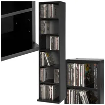 Tectake CD-Regal 90 x 21 x 20 cm Schwarz