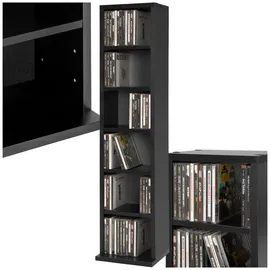 Tectake CD-Regal 90 x 21 x 20 cm Schwarz