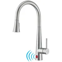 YUANNY Hochdruck Wasserhahn Küche Touchless Sensor, Küchenarmatur Ausziehbar, Spültischarmatur mit Brause 3 Wasserstrahlarten, Armatur Küche Smart 360° Schwenkbar, Mischbatterie Küche Edelstahl