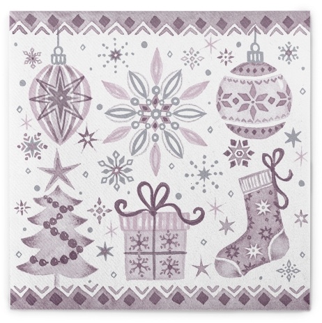 Sovie HOME Serviette Jolina in Pflaume aus Linclass® Airlaid 40 x 40 cm, 12 Stück - Weihnachten