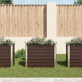 vidaXL Garten-Hochbeet verzinkter Stahl rechteckig 100 x 40 x 77 cm Braun 