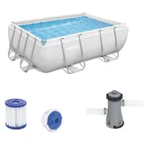 Bestway Pool Schwimmbecken Swimmingpool Gartenpool Schwimmbad Frame Pumpe Set - 282cm x 196cm x 84cm - 56629