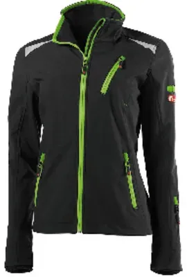 Damen-Softshelljacke, schwarz/hellgrün, Größe S - grün - S