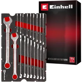 Einhell Gabelringschlüssel Set 19-teilig Stahl rot