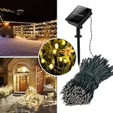 electight Lichterkette Solar 20M 200LEDs IP65 inkl. 8 Modi Gelb/Grün/Weiß