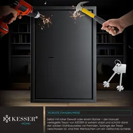 Kesser KESSER® Möbeltresor mit Doppelbartschloss, Safe Tresor Geldschrank Boden-Wandtresor Wandsafe 50x35x31cm ink. 2 x Schlüssel & Befestigungsschraube