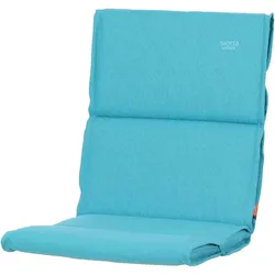 Sesselauflage SIENA GARDEN "Stella", blau (aqua), B:46cm H:3cm T:96cm, Polsterauflagen, flexible Haltebänder im Rücken, im Knick, BxT: 46x96 cm