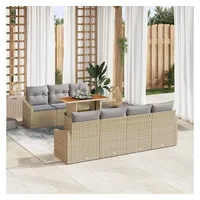 vidaXL Garten Essgruppe 8-tlg. Beige/Grau