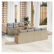 vidaXL Garten Essgruppe 8-tlg. Beige/Grau