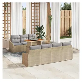 vidaXL Garten Essgruppe 8-tlg. Beige/Grau
