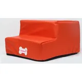 Hengz Haustiertreppe aus PU-Leder, 30 x 35 x 20 cm, Hundetreppe, Reißverschluss, leicht und wasserdicht, Hundetreppe, für Bett, Klettern, Leiter, weiches Sofa mit Schwamm, Orange