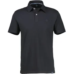 Poloshirt LERROS "LERROS Basic Poloshirt mit Brusttasche, unifarben", Herren, Gr. XXL, schwarz, 100% Baumwolle, ohne Ausschnitt, Kurzarm, Shirts