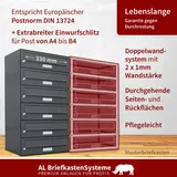 AL Briefkastensysteme 30er Briefkasten Anthrazit Grau RAL 7016 Premium Wand Anlage 30 Fach Postkasten