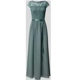 Abendkleid mit Paillettenbesatz, Schilf, 40