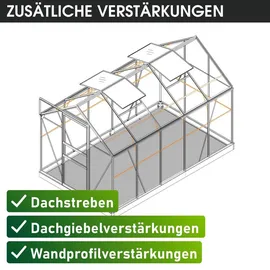 Brast Gewächshaus Aluminium Silber HKP 6 mm 5,89 m2