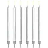 Partydeco SCD-1-018ME Kuchenkerze/Wunderkerze Silber 12 Stück(e)