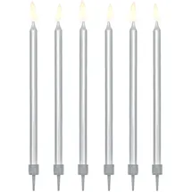 Partydeco SCD-1-018ME Kuchenkerze/Wunderkerze Silber 12 Stück(e)