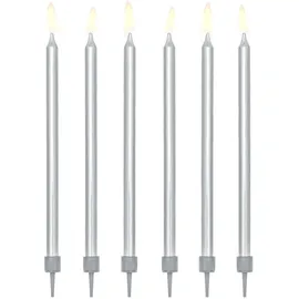 Partydeco SCD-1-018ME Kuchenkerze/Wunderkerze Silber 12 Stück(e)