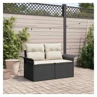 vidaXL Gartensofa Loungesofa schwarz