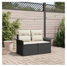 vidaXL Gartensofa Loungesofa schwarz