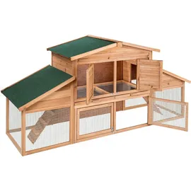Tectake Kleintierstall 226 x 77 x 95,5 cm braun