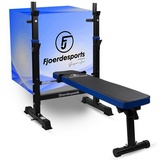 Fjoerdesports Hantelbank mit Ablage, Verstellbare Höhe & Klappbar, Schwerlast Gewichtheben, Heimtraining, Home Gym, Dip-Station, Fitnessstudio, Multifunktion Trainingsbank