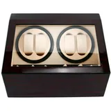 Uhrenbox, Automatik Uhrenbeweger 4+6 Display Box, Uhrenvitrine, Uhrenbeweger für Automatikuhr, 4 Automatikuhren + 6 Fächer, Links und rechts, geeignet für Damen und Herren
