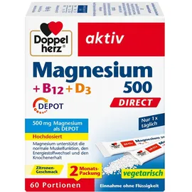 Doppelherz Magnesium 500 + B12 + D3 Depot Beutel 60 St.