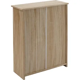 Mendler Schuhkipper HWC-K45, 81x60x25cm 2 Klappen, MDF ~ naturbraun