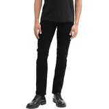 Tom Tailor DENIM Herren Piers Slim Superstretch Jeans, schwarz, Logo Print, Gr. 32/32