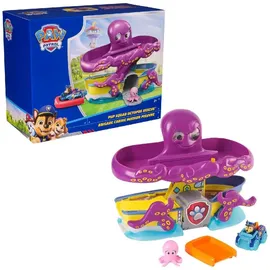 Paw Patrol Pup Squad Oktopus Spielset mit Rennstrecke, Rampe und Baby-Tintenfisch