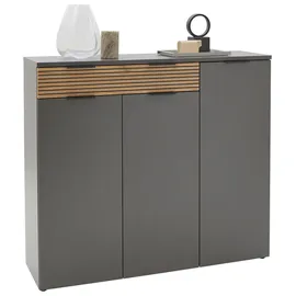 VOLEO Schuhschrank 135 x 120 x 40 cm 8 Fächer, 1 Schublade grau / graphit