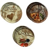 MamboCat Pizzateller 6er Set Pizzateller Oliven-, Salami- & Lieblingspizza Ø 31cm Platte