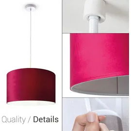Paco Home Hugo 1-flg. Ø45,5 cm Velours rot-weiß