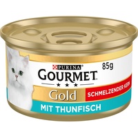 PURINA GOURMET Gold Schmelzender Kern Katzenfutter nass, mit Thunfisch, 12er Pack (12 x 85g)