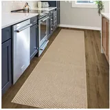 my home Teppich Venedig auch als Läufer erhältlich, rechteckig, Höhe: 4 mm, In- und Outdoor geeignet, Sisal-Optik, Wetterfest & UV-beständig beige 67 cm x 230 cm x 4 mm