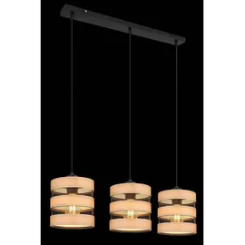 GLOBO Pendelleuchte Soeni 3-flammig Schwarz matt 750 x 180 x 1200 mm