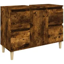 vidaXL Waschbeckenunterschrank Räuchereiche 80x33x60 cm Holzwerkstoff