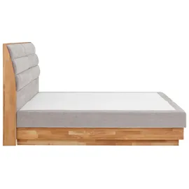 OTTO home Boxspringbett OTTO HOME "Jenna", grau (argento), B:184cm L:216cm, Komplettbetten, Boxspringbett, ohne LED-Beleuchtung, mit zertifizierten, recycelten Bezugsstoffen