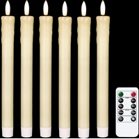 Eldnacele LED-Tropfwachs-Kerzen mit flackerndem Licht und 10-Tasten-Fernbedienung, 3D-Docht, batteriebetriebene LED stabkerzen für Weihnachts-, Heim- und Hochzeitsdekoration (Elfenbein)
