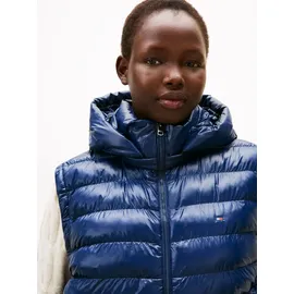 Tommy Hilfiger Curve "CRV LW PADDED SLIM VEST", Damen, Gr. 46, schwarz night navy, Steppware, Obermaterial: 100% Nylon. Futter: 100% Polyamid. Wattierung: 100% Polyester, unifarben, slim fit, Westen Steppweste, in großen Größen, mit Kapuze