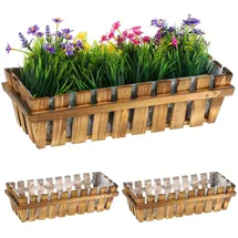 Relaxdays Blumenkasten 45 x 19,5 x 12 cm Natur