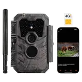 Meidase S600 4G LTE Wildkamera Handyübertragung App, Wildtierkamera mit Nachtsicht Bewegungsmelder, 48MP 1296P Wildkamera mit SIM, IP66 Jagdkamera Fotofalle