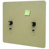 Mendler Akustik-Tischtrennwand HWC-G75, Büro-Sichtschutz Schreibtisch Pinnwand, doppelwandig Stoff/Textil ~ 60x65cm grün