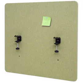 Mendler Akustik-Tischtrennwand HWC-G75, Büro-Sichtschutz Schreibtisch Pinnwand, doppelwandig Stoff/Textil ~ 60x65cm grün