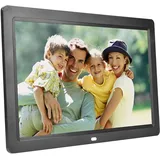 Sxhlseller 12 Zoll 1280 * 800 HD Digitaler Bilderrahmen, Wecker Movie Player Album Fernbedienung (Black)